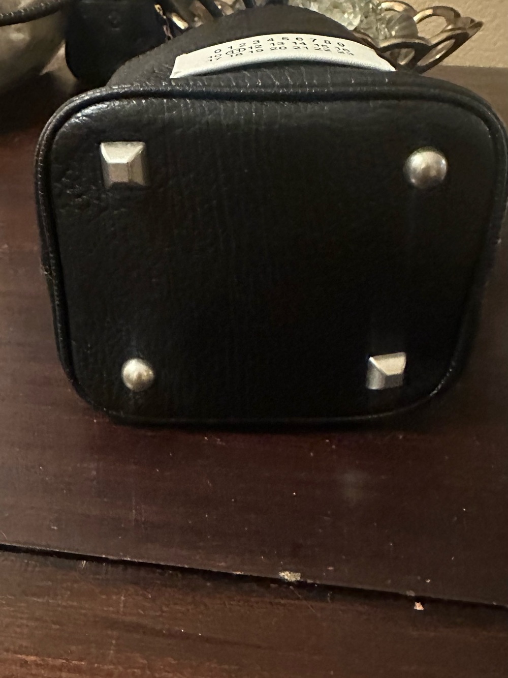 Maison Martin Margiela Black Pebbled Leather Mini Bucket Bag with Silver Chain - Picture 7 of 7